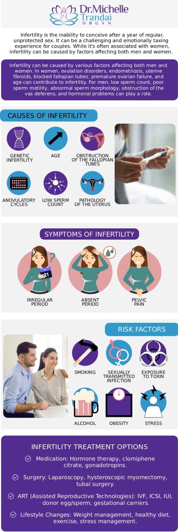 Infertility can stem from a variety of complex factors, including hormonal imbalances like PCOS, structural issues like uterine fibroids or blocked fallopian tubes, and age-related changes in egg quality. Identifying the root cause requires a comprehensive evaluation tailored to your unique reproductive health history. For compassionate guidance on your path to parenthood, consult Dr. Michelle Trandai, MD, to explore advanced diagnostic and fertility treatment options. Contact us for more information or request an appointment online. We are conveniently located at 5449 N Broadway, Chicago, IL 60640.
