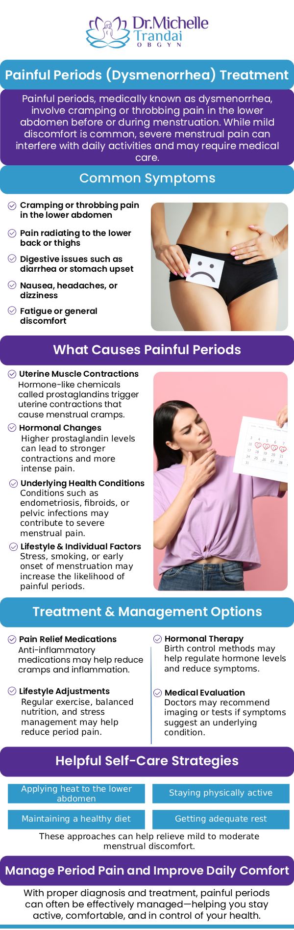 If you are having painful periods during your menstrual cycle, Doctor Michelle Trandai can help. She offers care and treatments to help relieve the pain and struggles related to menstrual periods. Come see her at 5449 N Broadway, Chicago, IL 60640 or schedule an appointment online. Call us for more information. If you are having painful periods during your menstrual cycle, Doctor Michelle Trandai can help. She offers care and treatments to help relieve the pain and struggles related to menstrual periods. Come see her at 5449 N Broadway, Chicago, IL 60640 or schedule an appointment online. Call us for more information.